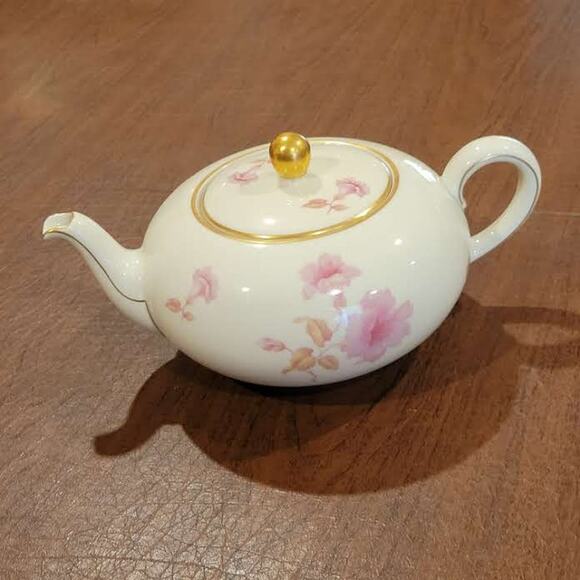 Vintage Furstenberg Germany Porcelain Tea Pot Teapot Pink Flower 01537 - Picture 1 of 10